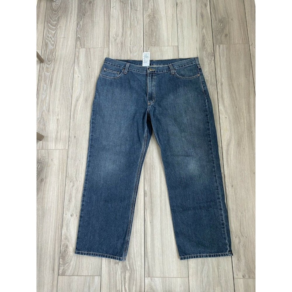 Carhartt Denim Jeans Adult 42 x 30 Mens Relaxed Work Medium Blue Wash